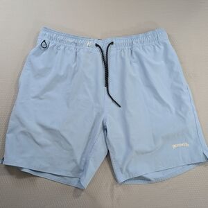 BIRDWELL Beach Britches Men's L Lined Blue Drawstring Shorts Athletic Swim